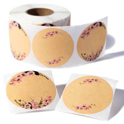 MONEST (500pc/Roll) 2" Stickers for Jars and Lids | Pantry, Mason Jar, Canning, Spice, and Bottle Labels (Pink Orchids 2") - color: Pink Orchids 2"