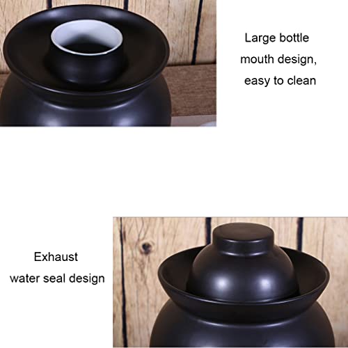 ZHOUXIAO Large Pickle Jar Ceramic Jar with Lid,Traditional Chinese Fermentation Kit Crock with Water Seal Airlock Lid, Fermentation Jar for Kimchi,Sauerkraut,Kombucha Jar blue-7KG