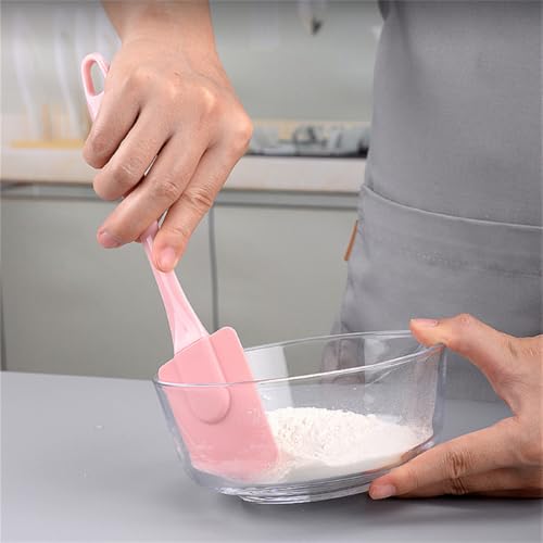 3PCS Silicone Pastry Brushes, Baking Cream Scraper,Household Kitchen Rubber Oil Brush, Cake Spreader for Baking, Grilling (Pink)