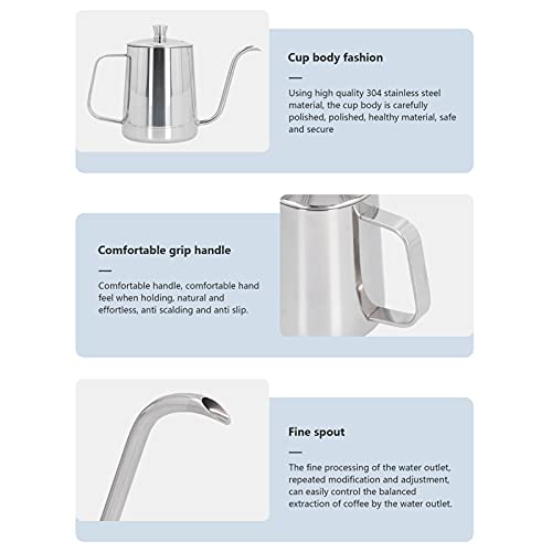 600ml 304 Stainless Steel Coffee Kettle Pour Over Coffee Pot for Home Kitchen Coffeemaker Carafes