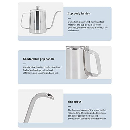 600ml 304 Stainless Steel Coffee Kettle Pour Over Coffee Pot for Home Kitchen Coffeemaker Carafes