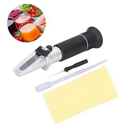 Refractometer for Beer and Wine Brewing Portable Sugar Refractometer with ATC, Brix Measurement Tool for Homebrewing, Winemaking, and Fermentation