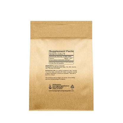 Pure Original Ingredients Calcium Carbonate (4 oz) Dietary Supplement, Food Preservative, Acid Neutralizer - size: 4 Ounce (Pack of 1)