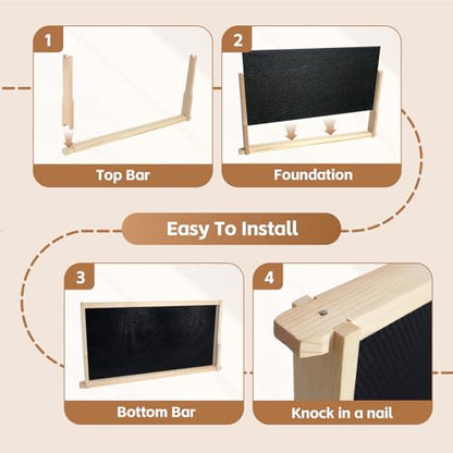 8 Frame Deep Brood Bee Hive Box Langstroth Honey Bee Hive Bee Box Dipped in Beeswax Includes Beehive Frames and Waxed Foundation Sheets (Unassembled) - size: 8 frame deep