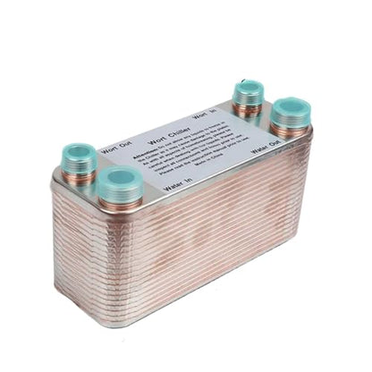 Female Thread Plate Wort Chiller Version 20/30/40 Plates Heat Exchanger Wort Chiller, Stainless Steel Counter Flow Chiller(40 Plates) - color: 40 Plates