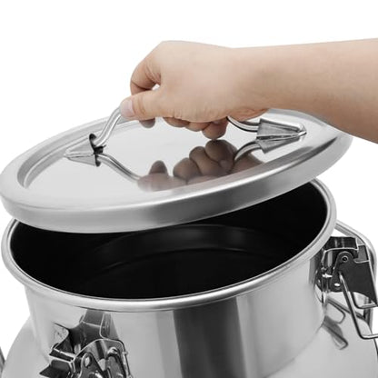 40L/10.57Gal Milk Can with Faucet, Stainless Steel Milk Transport Cans Wine Pail Bucket Tote Jug Pot Oil Liquid Storage Barrel with 2 Handles Milk Container with Lid for Grain Wine Liquid - color: 40l-10.57gal With Faucet