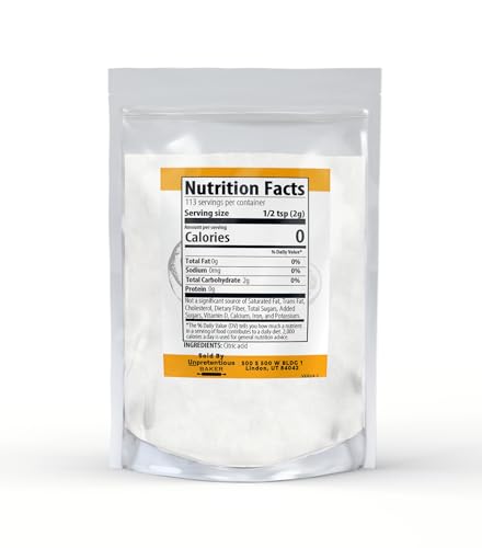 Unpretentious Citric Acid, 8 oz, Non-GMO, No Additives, Cleaning & Baking - size: 8 Ounce (Pack of 1)
