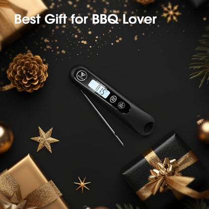 DOQAUS Meat Thermometer Digital for Cooking, Waterproof Instant Read Food Thermometer with 2S Response, Backlight LCD, Foldable Probe for BBQ Smoker Turkey Candy Oil Fry | Waterproof Backlight LCD, Foldable Probe for BBQ Smoker Turkey Candy Oil Fry