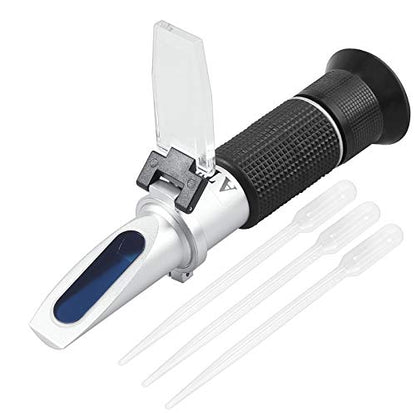 Proster Red Wine Refractometer Grape Wine Refractometer Wine Making Kit Brix Refractometer ATC Alcohol Refractometer Brix Scale for Beer Brewing Wine Brewing Measuring Sugar Alcohol Degree - color: Silver