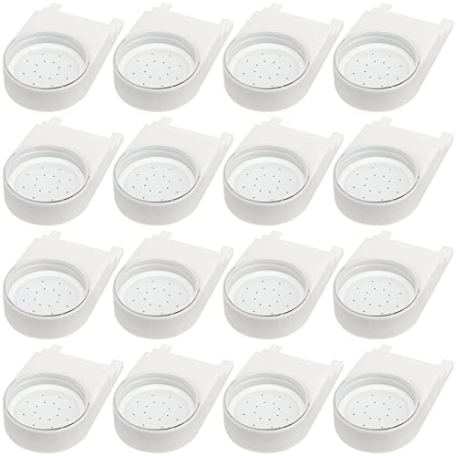 SINJEUN 16 Pack Bee Feeder, 5.3 x 3 Inch Plastic Beehive Entrance Feeder, Bee Drinking Equipment Beekeeping Water Supplies Beekeeper Tool for Most Small Glass Jar, White
