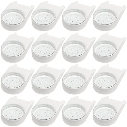 SINJEUN 16 Pack Bee Feeder, 5.3 x 3 Inch Plastic Beehive Entrance Feeder, Bee Drinking Equipment Beekeeping Water Supplies Beekeeper Tool for Most Small Glass Jar, White