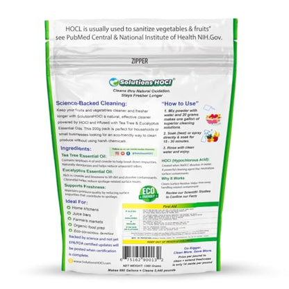 Solutions HOCL - Vegetable and Fruit Cleaner - 1360.78Grams Pack