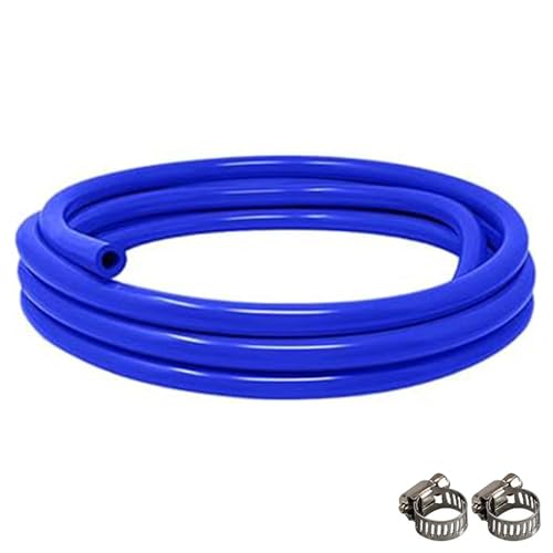 LUCKEG Gas Line Assembly Including Blue Beer Gas Line ID 5/16",OD 9/16" Length 10ft, CO2 Hose Clamps for Kegerator Draft Beer Brew,Cornelius Keg Homebrewing and Wine making
