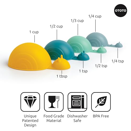 OTOTO Measuring Spoons Set - Teaspoons for Dry & Liquid Ingredients, BPA-free & Dishwasher Safe, Funny Gifts, Baking Accessories, Unique Kitchen Gadgets (Shelly) - style: Shelly