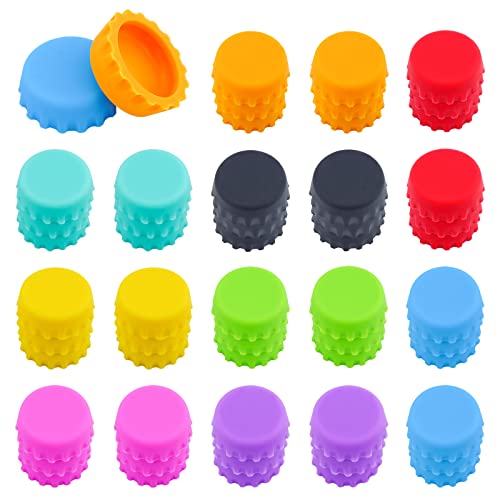 54 PCS Silicone Rubber Bottle Caps, 9 Colors Reusable Beer Caps for Home Brewing Beer, Soft Drink, Wine Bottle, Beer Bottle, Soda Bottles Kitchen Gadgets