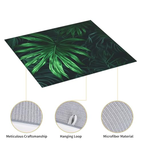 Green Tropical Jungle Plant Print Dish Drying Mat for Kitchen Counter Ultra Absorbent Microfiber Dishes Drainer Mats Washable Drying Pads for Sinks 16 x 18 In - color: Green Tropical Jungle Plant