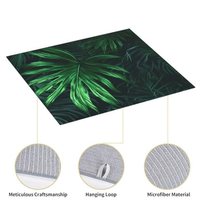 Green Tropical Jungle Plant Print Dish Drying Mat for Kitchen Counter Ultra Absorbent Microfiber Dishes Drainer Mats Washable Drying Pads for Sinks 16 x 18 In - color: Green Tropical Jungle Plant
