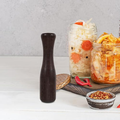 ABOOFAN Wooden Pickle Tamper 6.7" Solid Wood Fermentation Pounder for Sauerkraut, Kimchi & Mason Jar Veggie Prep – Home Kitchen Fermenting Tool