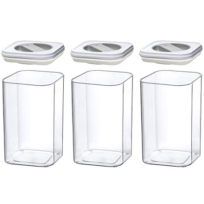 Amazing Abby - Carol - 96-Ounce Acrylic Canister (Set of 3), Plastic Airtight Food Container, Stackable for Pantry Storage, BPA-Free and Shatter-Proof, Perfect for Home and Commercial Use - style: 96 oz (3-Pack)