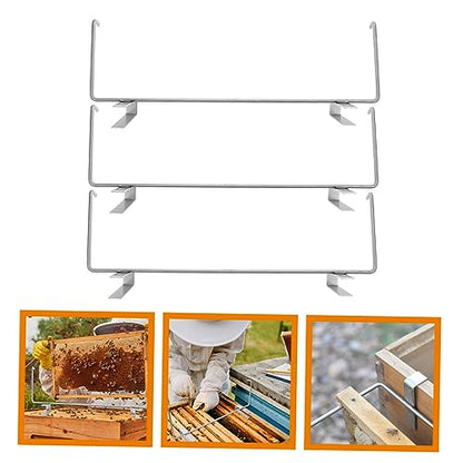 Happyyami 3pcs Stainless Steel Beehive Frame Holder Bee Nest Support Bracket Beekeeping Equipment