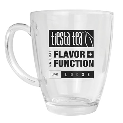 Tiesta Tea 12.5 Oz Clear Glass Mug with Handle, Microwave & Dishwasher Safe, Ideal for Hot & Iced Beverages, Compatible with Loose Leaf Tea Infusers, Steepers, & Balls, Single Cup Glass Mug - style: Mug (12 fl oz)