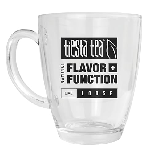 Tiesta Tea 12.5 Oz Clear Glass Mug with Handle, Microwave & Dishwasher Safe, Ideal for Hot & Iced Beverages, Compatible with Loose Leaf Tea Infusers, Steepers, & Balls, Single Cup Glass Mug - style: Mug (12 fl oz)
