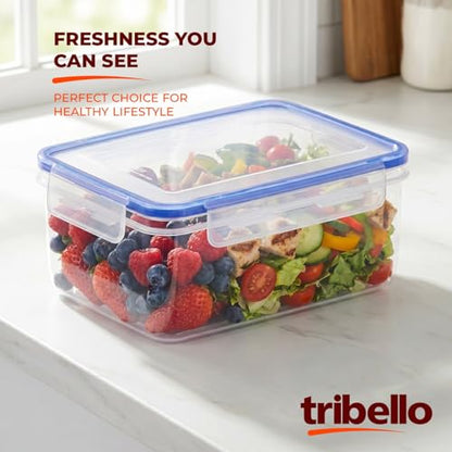 Tribello 68 oz Airtight Food Storage Containers with SnapTight Lids – Clear, Stackable, BPA-Free Meal Prep Containers for Kitchen, Freezer & Pantry – 3-Pack - size: 68 OZ - 3 Pack
