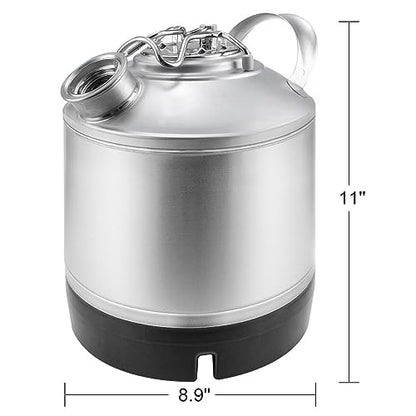 1.6 Gallon Cleaning Keg with D System Sankey Ports, Wash Out Keg with Rubber Base for Beer Lines Cleaning | D System Sankey Ports;Cleaning Keg - size: 1.6 Gallon