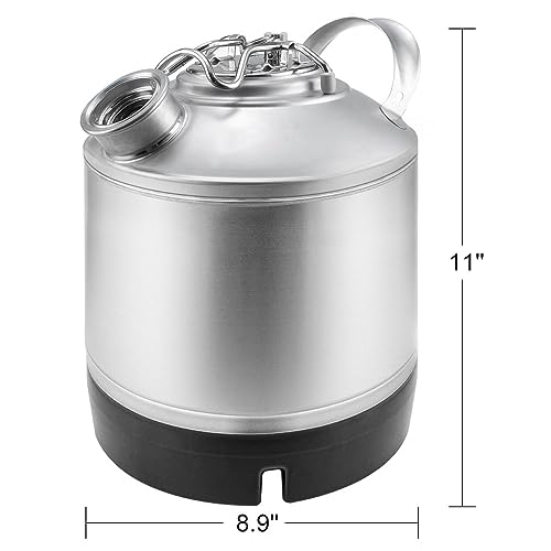 1.6 Gallon Cleaning Keg with D System Sankey Ports, Wash Out Keg with Rubber Base for Beer Lines Cleaning | D System Sankey Ports;Cleaning Keg - size: 1.6 Gallon
