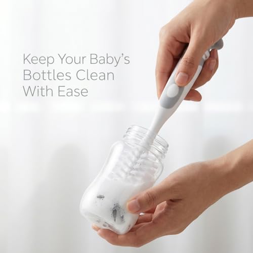 Ariseno 4-in-1 Baby Bottle Brush Set - Including Brushes for Bottles, Straws, Caps, & Nipples - BPA-Free (Grey) - color: Gray-nylon