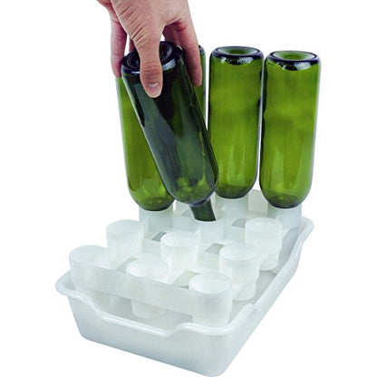 FASTFERMENT - 12-Bottle Drying Rack & Tray| Bottle Drying Tree Alternative | Dry & Store your Wine or Bomber/Belgian Bottles | 2-Stackable Racks, 1 Tray | Dishwasher Safe | Home Brewing Supplies