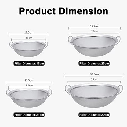 4 Packs Fine Mesh Paint Strainer 60 Mesh Stainless Steel Paint Filter Emulsion Honey Funnel Filter Paint Bucket Filter Tool Insert Strains