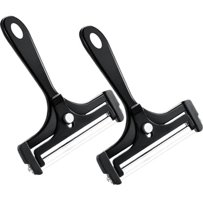 Boao 2 Pack Wire Cheese Slicer Stainless Steel Handheld Cheese Cutter Angle Adjustable Shaver Replacement Kitchen Cooking Tool for Mozzarella Cheddar Gruyere(Black) - color: Black