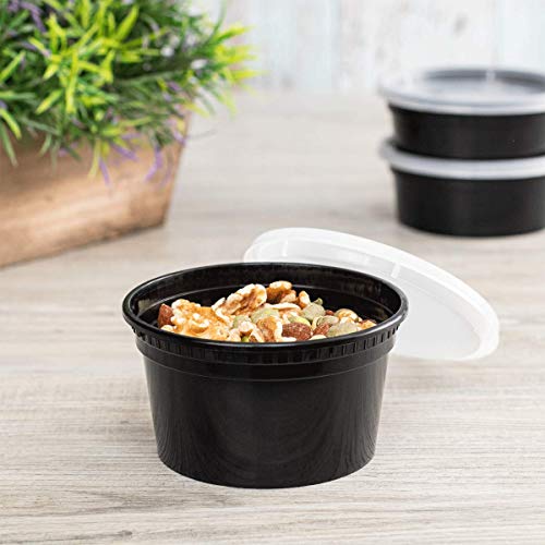 Karat [12oz - 240 ct Black PP Injection Molded Round Deli Containers with Lids (FP-IMDC12-PPB) - color: Black, size: 12oz