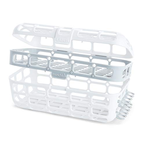 Munchkin® Baby Bottle & Small Parts Cleaning Set, Includes High Capacity Dishwasher Basket & Bristle Bottle Brush, Grey - size: 3 Piece Set