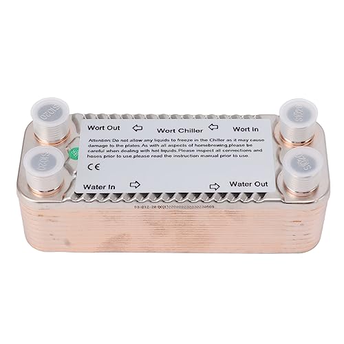 GLOGLOW Stainless Steel Homebrew Wort Chiller Plate Heat Exchanger Countercurrent Design for Efficient Beer Cooling Compact Easy to Operate