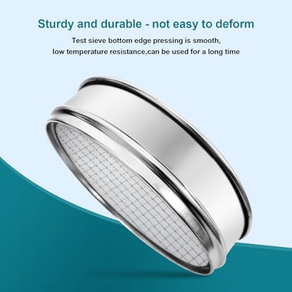 304 Stainless Steel Mesh Lab Sieve, 4 Mesh(4.75mm) Aperture Test Sieve, 7.9Inch(20cm) Diameter Economy Standard Analysis Sample Test Sieves for Industrial Laboratory Homes - size: 4Mesh(4.75mm)/Ф7.9in