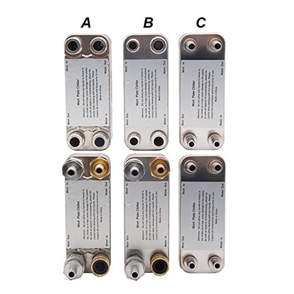 20 Plate Wort Chiller Stainless Steel Brazed Plate Heat Exchanger Homebrew Beer Wort Chiller 20 Plate Heat Exchanger B3-12A for Floor Heating(Amarelo) - size: Amarelo