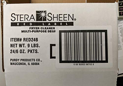 Stera Sheen Fryer Cleaner, 24 x 6 oz. Pkts, Stera Red Label Food Grade Fryer Cleaning Powder, Fryer Boil Out, Easy Use Portion Packets - size: 6 Ounce (Pack of 24)