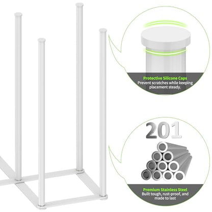 Collapsible Bottle Drying Rack, Foldable Baby Bottle Drying Rack, Portable Drainer Stand Holder for Water Bottles, Cup, Reusable Silicone Bag, Cutting Board (White) - color: White