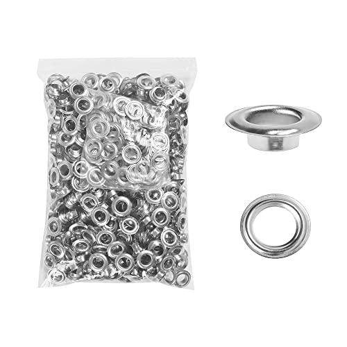KING PIECES 1000pcs Grommets 1/4 Inch (6mm) Washers and Grommets Kit for Grommet Tool, Banner & Posters Metal Grommets Eyelets for Fabric Clothes Leather Belt Punching - color: Silver, size: 1000pcs 1/4 Inch