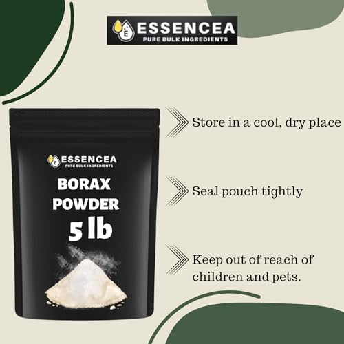 Borax Powder 5lb by Essencea Pure Bulk Ingredients | Can be used as Multi-Purpose Cleaner | Bulk Bag (80 Ounces)