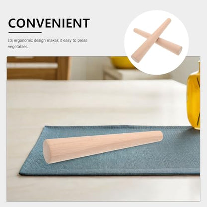 Ciieeo 2pcs Sauerkraut Pounder 11.79" Wood Pestle Kimchee Tamper - Vegetable Fermentation Tamper For Mason Jars Cabbage Pickle Crock Fermenting Food Tool