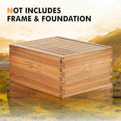 8 Frame Deep Brood Beehive Board Unassembled Bee Box Wax Coated Bee Hives Body Comes with Pack of Screws(No Frames or Foundations) - size: 8 Frame Deep