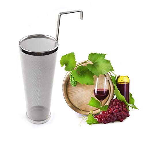 Brewing Hopper Spider Strainer, ProMaker Stainless Steel 1 Gallon 300 Micron Mesh Cartridge Hop Spider Beer Hops Filter Homebrew Hops Beer Tea Kettle Brew Filter (5.3 X 16 Inch)