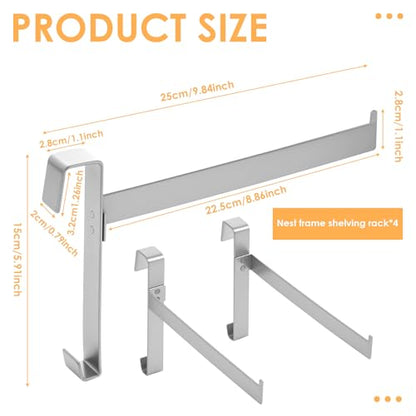 2 Pairs Beehive Frame Holder, Beehive Frame Rack Stainless Steel Large Capacity Bee hive Frame Support Rack Stand for Home Beekeeping Honey Harvesting and Inspection