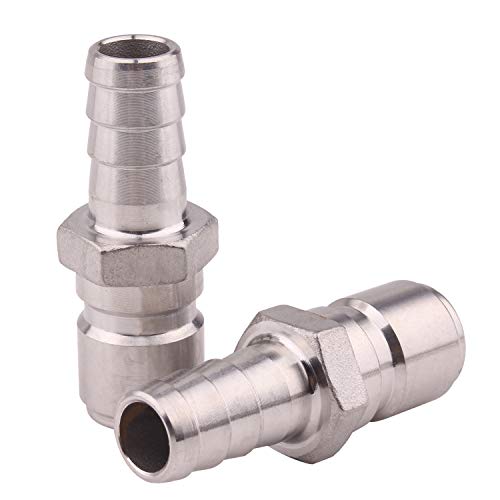 DERNORD Stainless Steel 1/2" Barb Male Quick Disconnect Homebrewing Connector Sanitary Fitting Pack of 2 - size: Barb