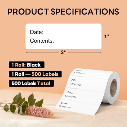1" x 3" Freezer Labels, 500 PCS Removable Food Storage Stickers, Waterproof & Oil-Resistant Write-On Freezer Labels for Kitchen, Refrigerator, Meal Prep, and Containers, TRSTGIX - size: 1''*3''-Black-500 Labels