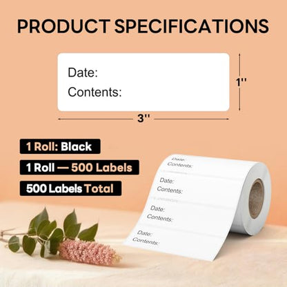 1" x 3" Freezer Labels, 500 PCS Removable Food Storage Stickers, Waterproof & Oil-Resistant Write-On Freezer Labels for Kitchen, Refrigerator, Meal Prep, and Containers, TRSTGIX - size: 1''*3''-Black-500 Labels