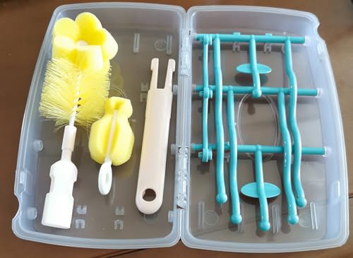 Collapsible Baby Bottle Drying Rack, Bottle Dryer Holder for Bottles, Teats, Cups, Pump Parts and Accessories (Blue) - color: Blue